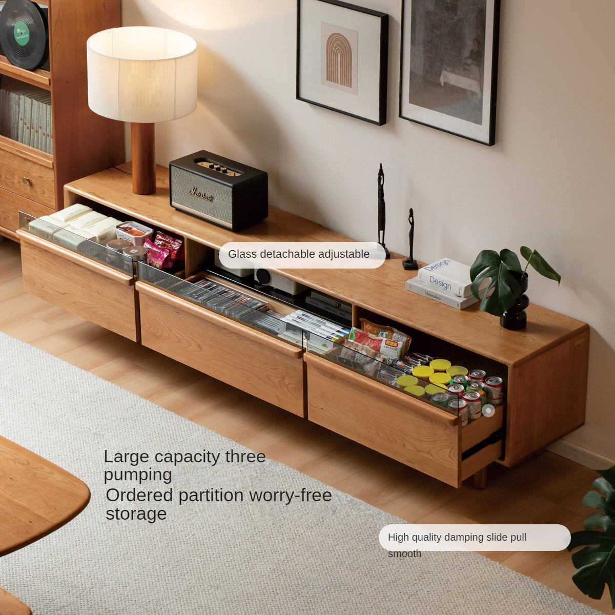 Cherry Solid Wood TV Cabinet.