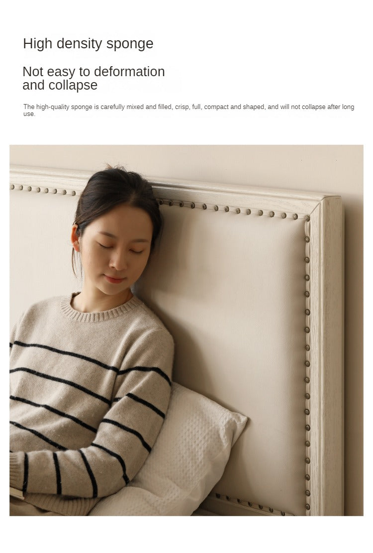 Oak Solid Wood Technology Fabric Soft Bed