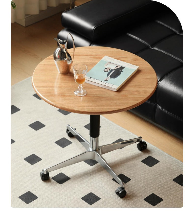 Black Walnut, Oak, Cherry, Poplar Solid Wood Lifting Movable Side Table