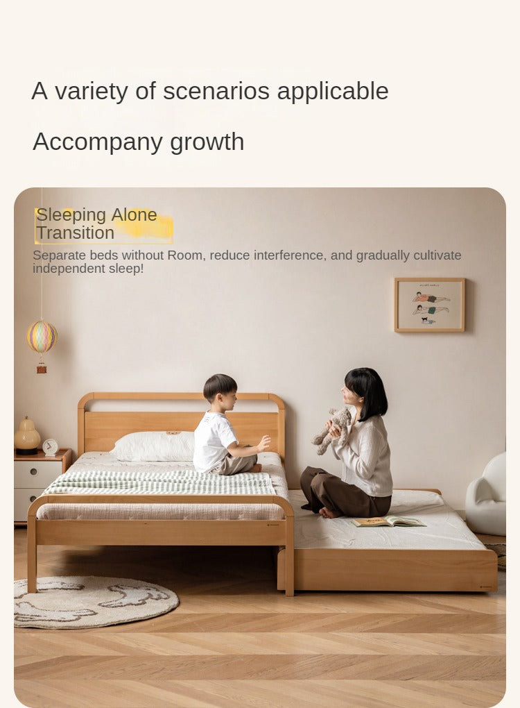 Beech Solid wood Space-saving bunk bed , mother's helper bed<