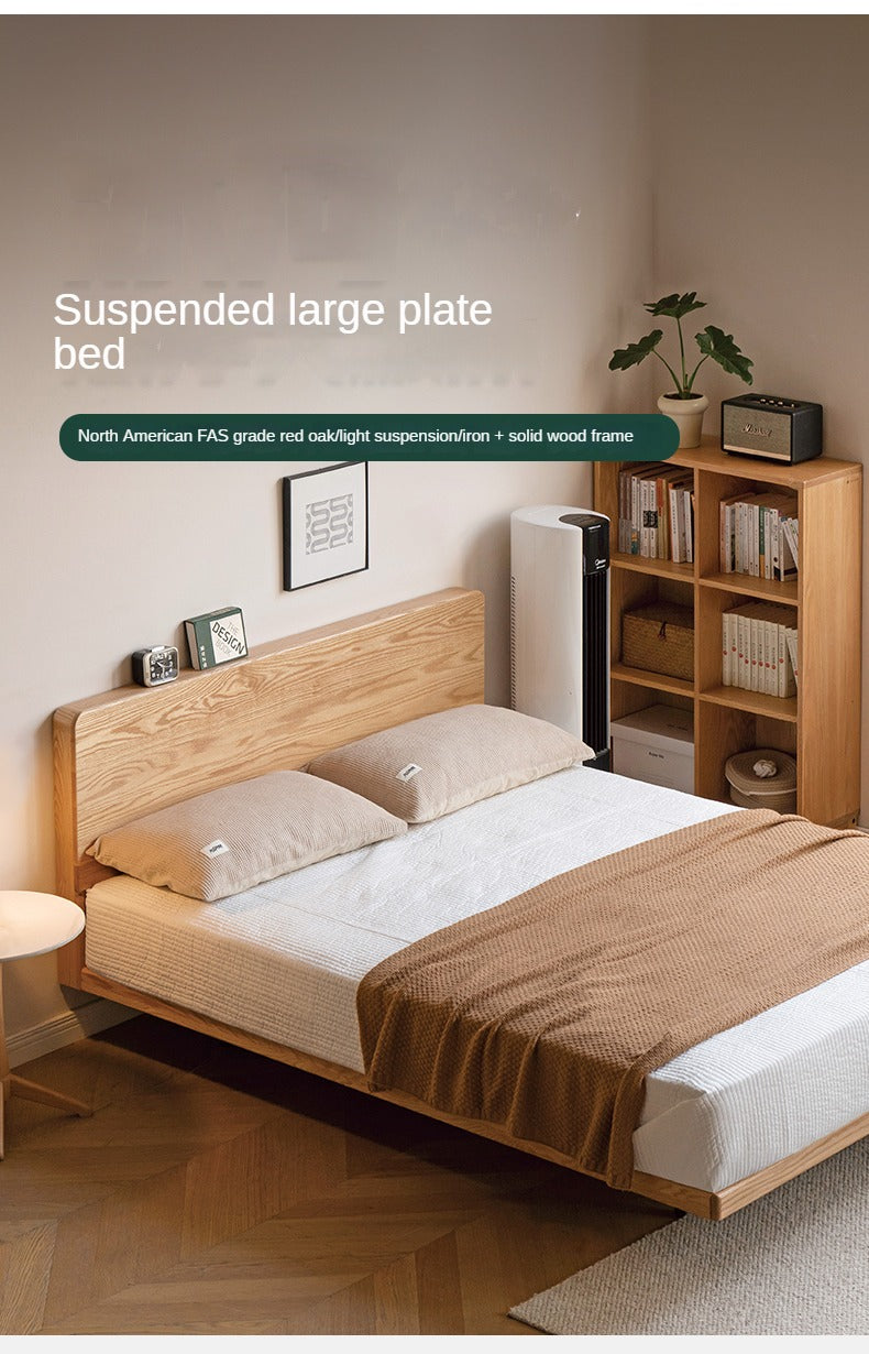 Oak, Rubber Wood Solid Wood Suspended Bed