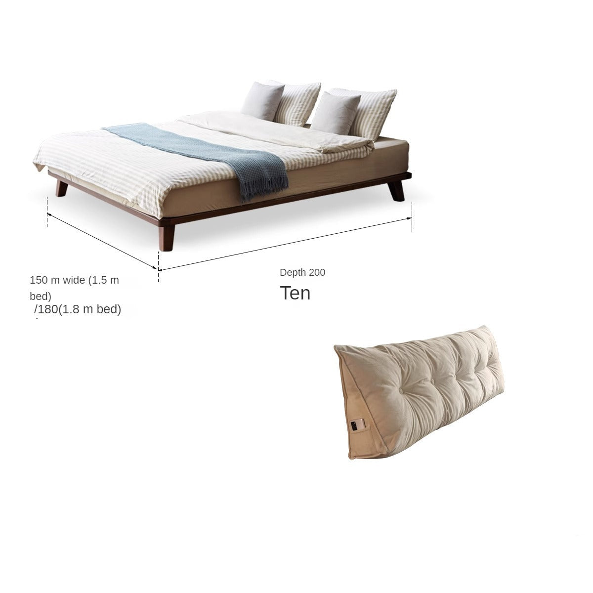 Oak solid wood tatami bed no headboard"