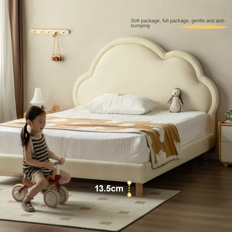 Сream style Organic Leather kid's Cloud Bed<