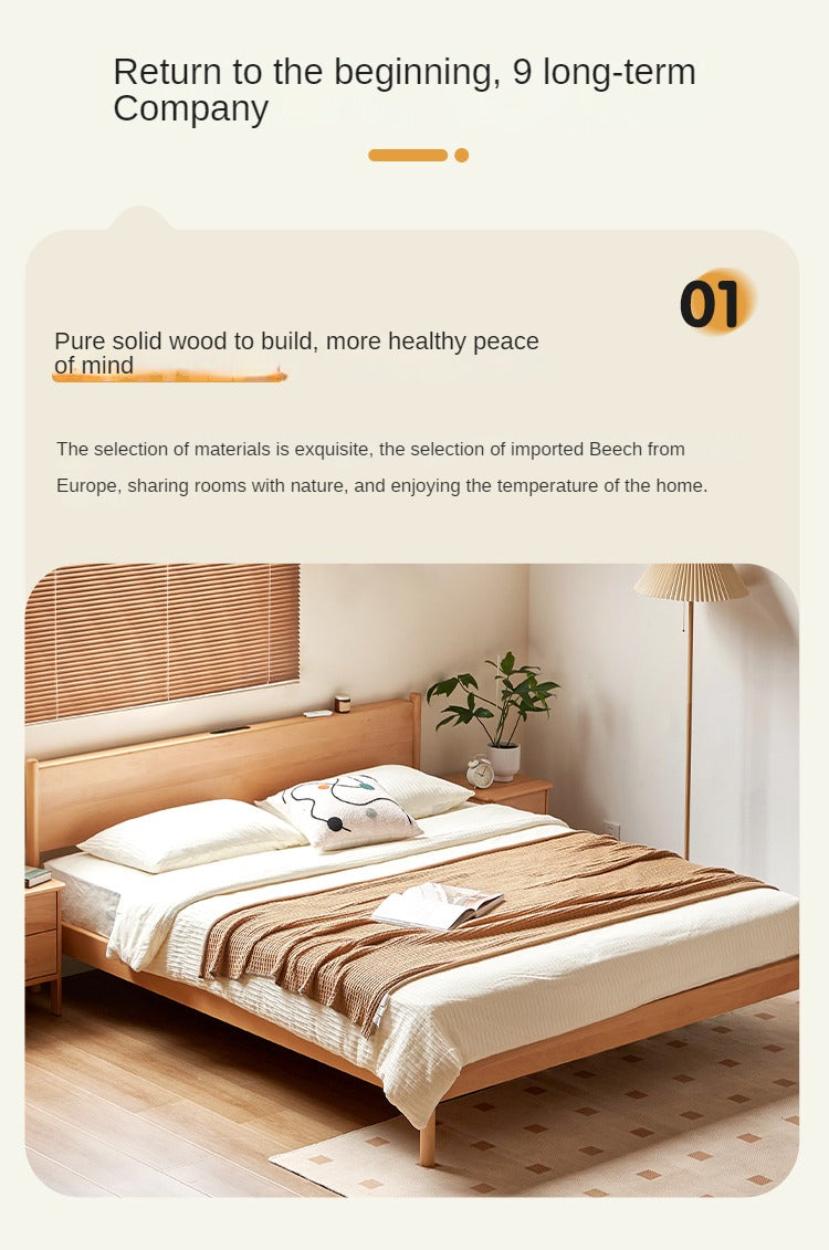 European Beech Solid Wood Bed