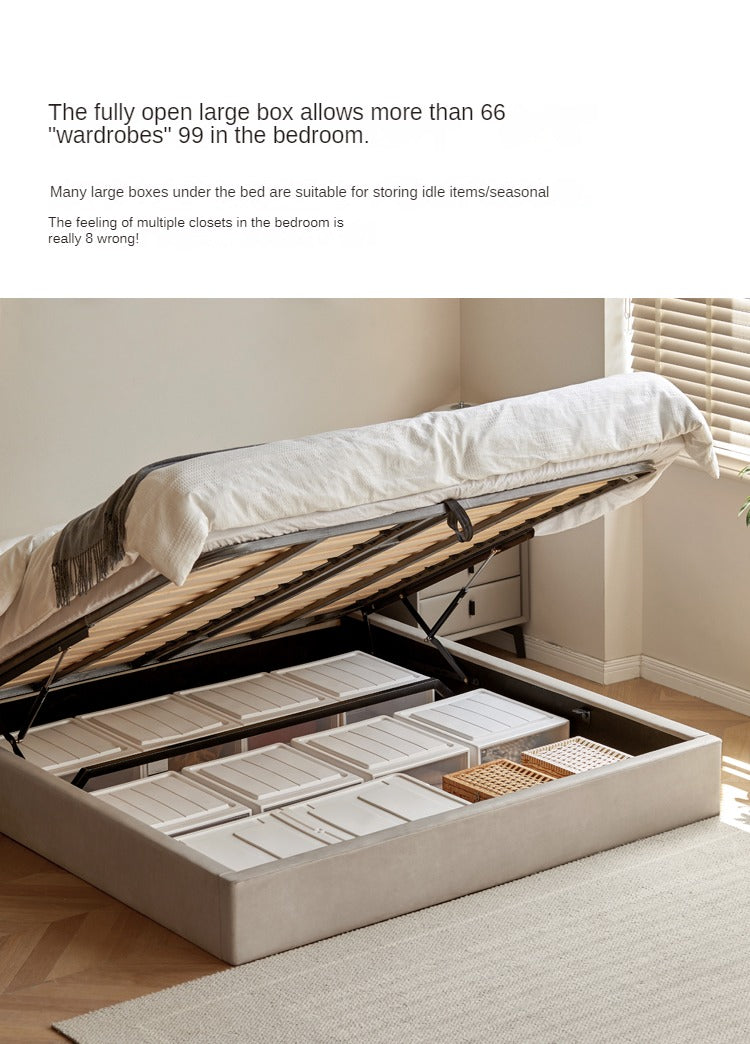 Technology cloth box platform bed, headboard-free bed