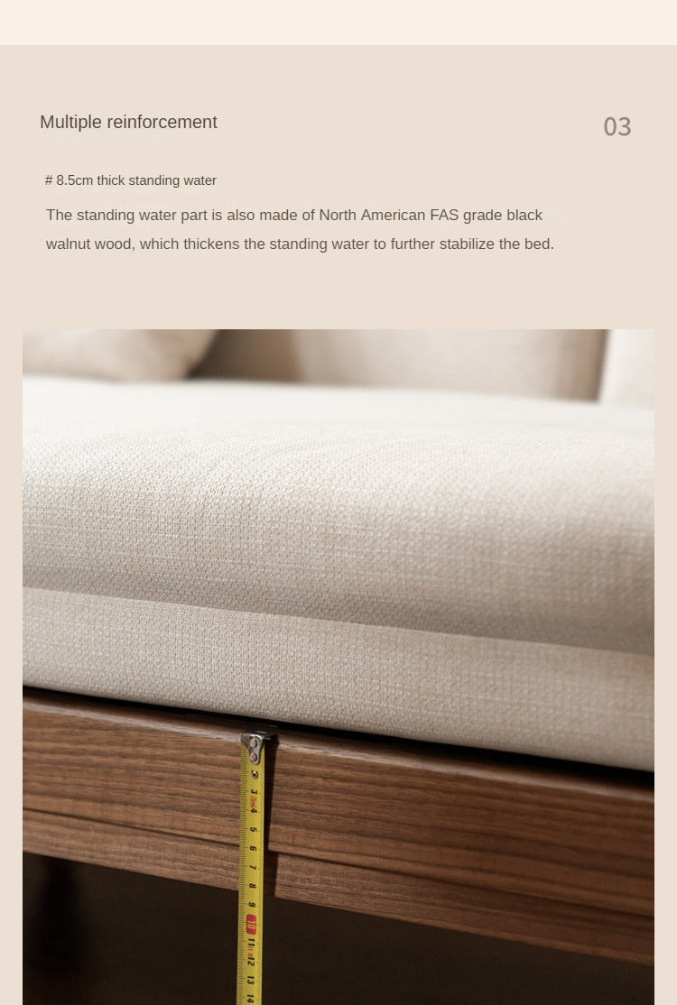 Black Walnut, Oak Solid Wood Foldable Sofa Bed.