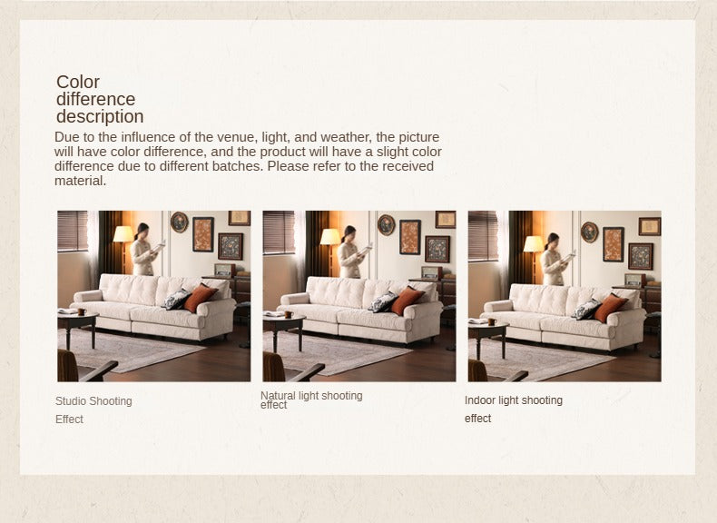 Fabric Three Seater Sofa High Back American Style.