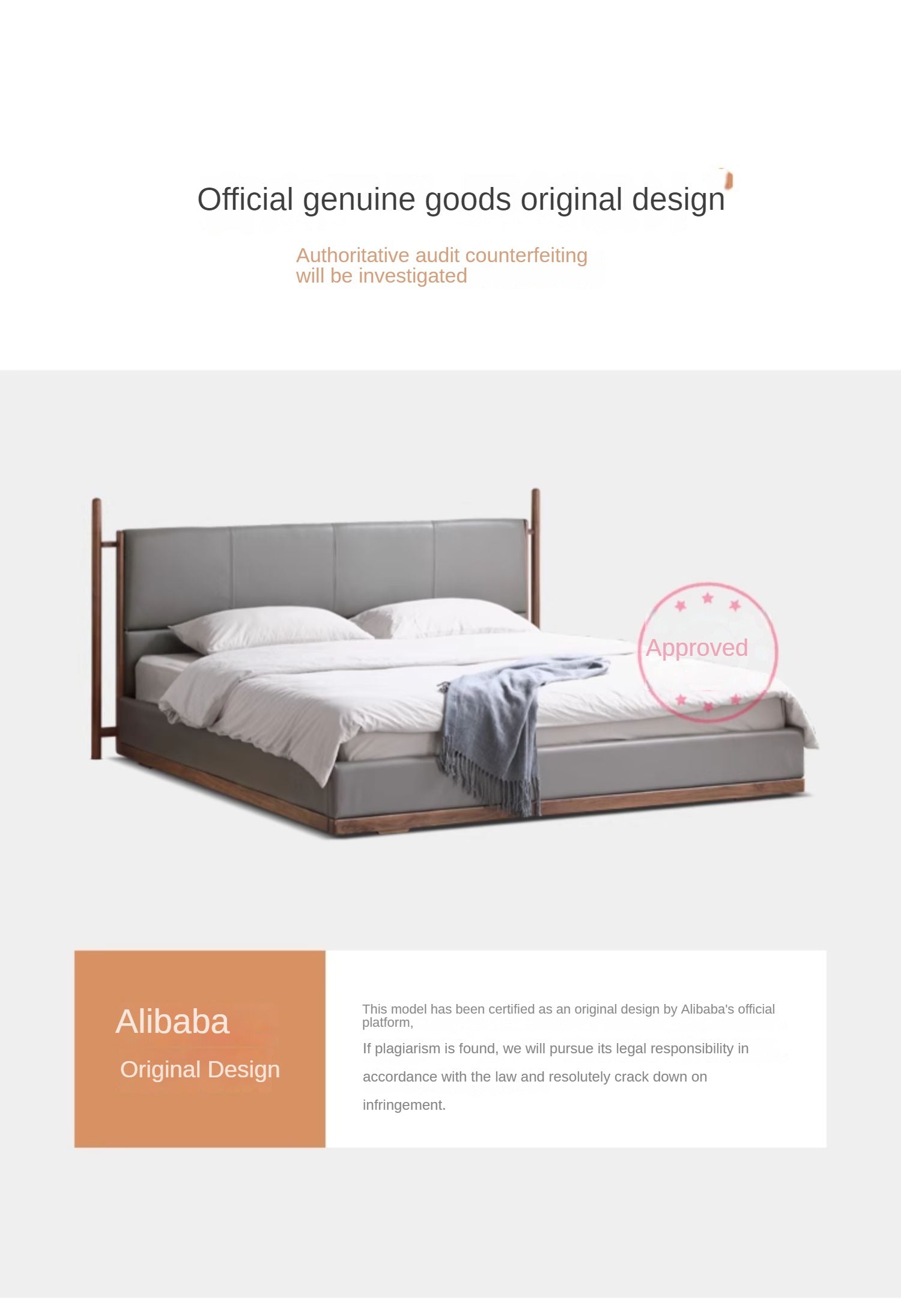North American Black Walnut Bed Modern Light Luxury Top Layer Cowhide Soft Bed