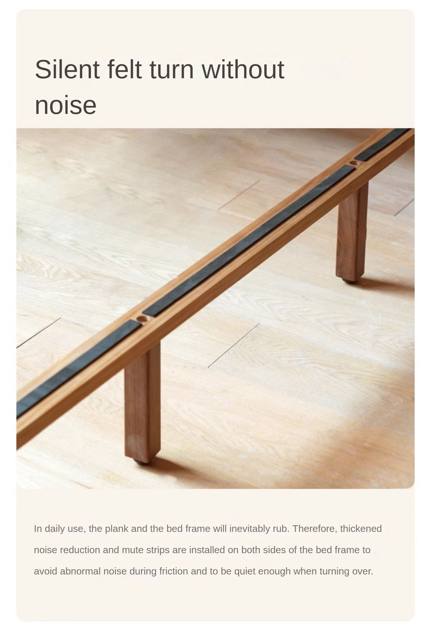 Black Walnut, Ash Solid Wood Big Bed with Light
