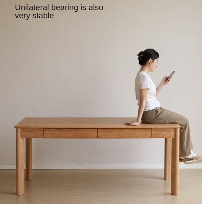 Oak, Ash Solid Wood Long Office Desk