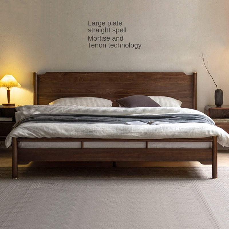 Black Walnut, Ash Solid Wood Bed