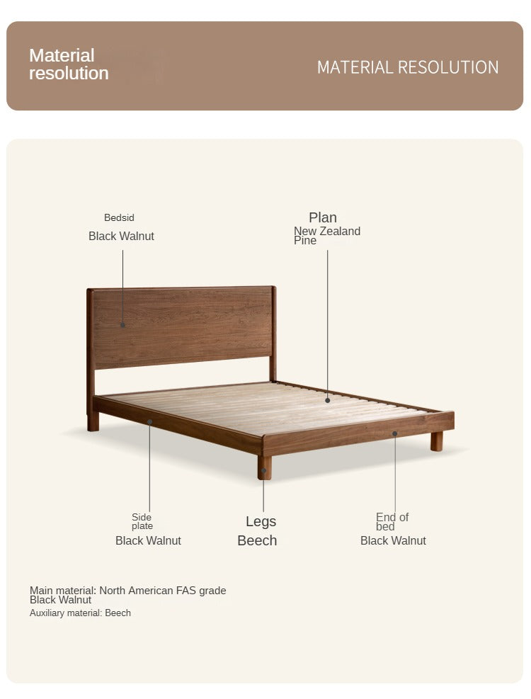 Ash, North American Black Walnut High Head Bed
