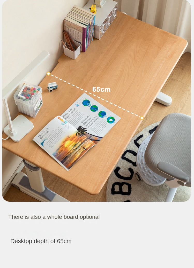 Beech Solid Wood Kids Raised and Lowered Study Table