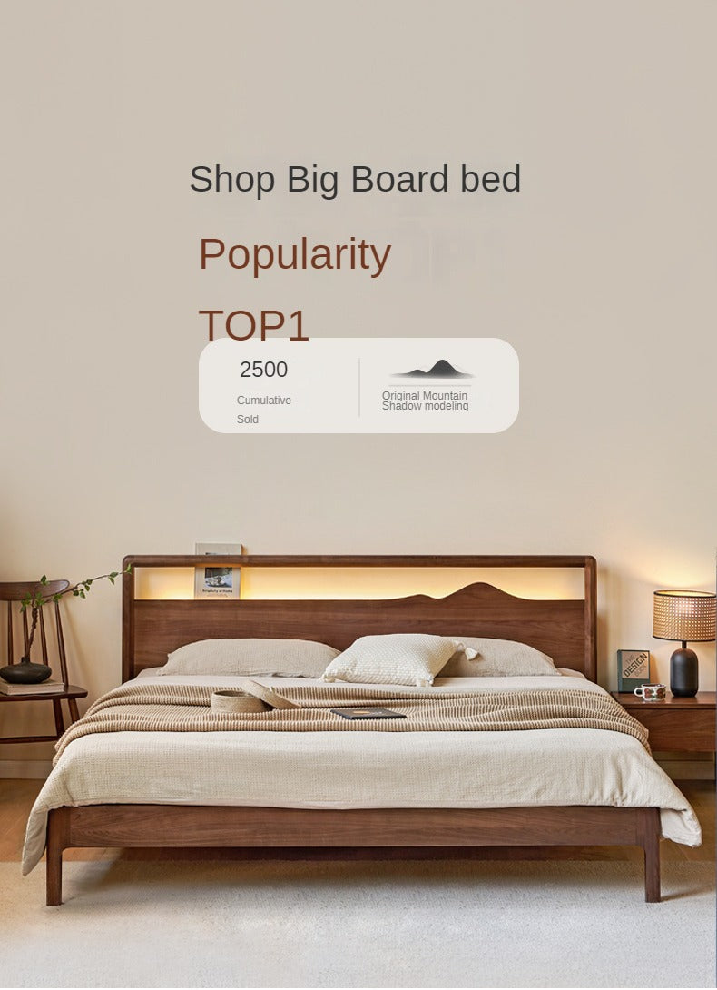 Black Walnut, Ash Solid Wood Bed