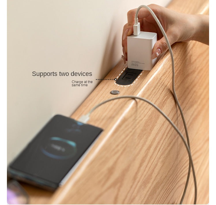 Oak Solid Wood Modern Suspension Bed