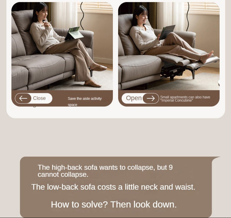 First Layer Leather Multifunctional Electric Telescopic Sofa.