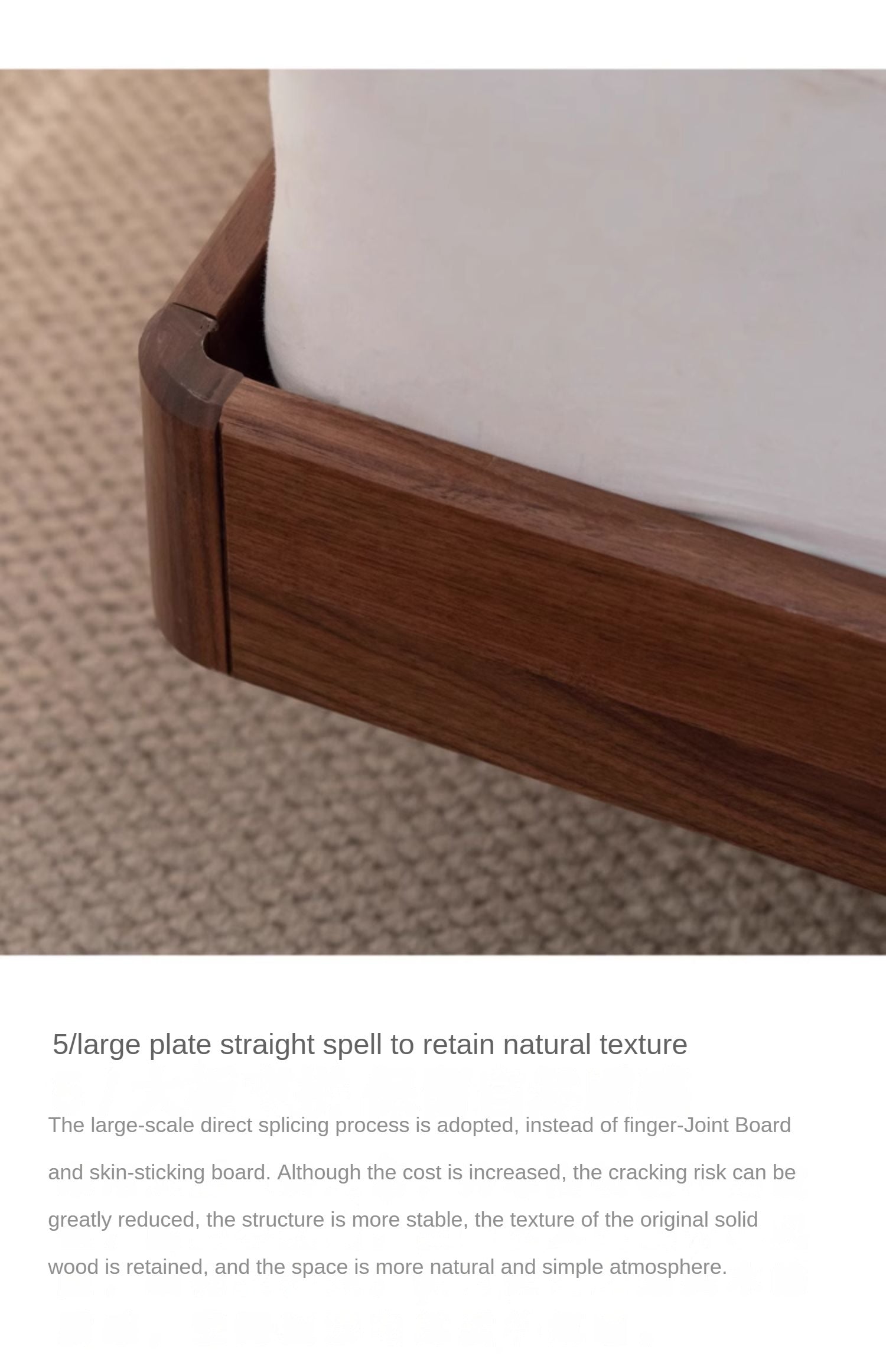 North American black walnut, Ash Solid Wood platform bed