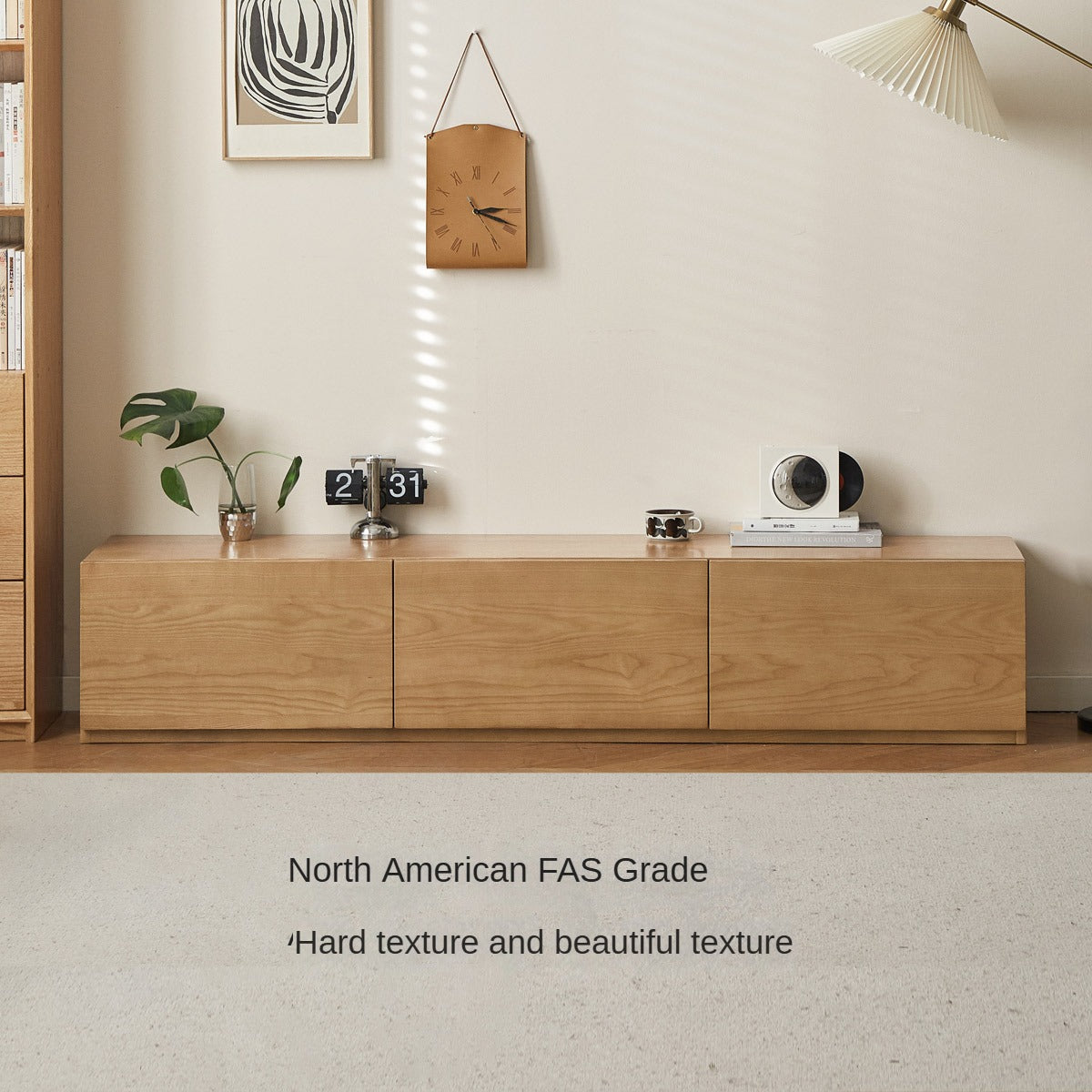 Ash Solid Wood TV Cabinet Modern Simple Floor Cabinet.