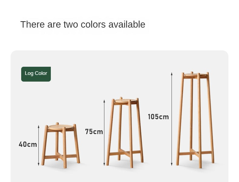 Oak Solid Wood Flower Rack Storage Rack