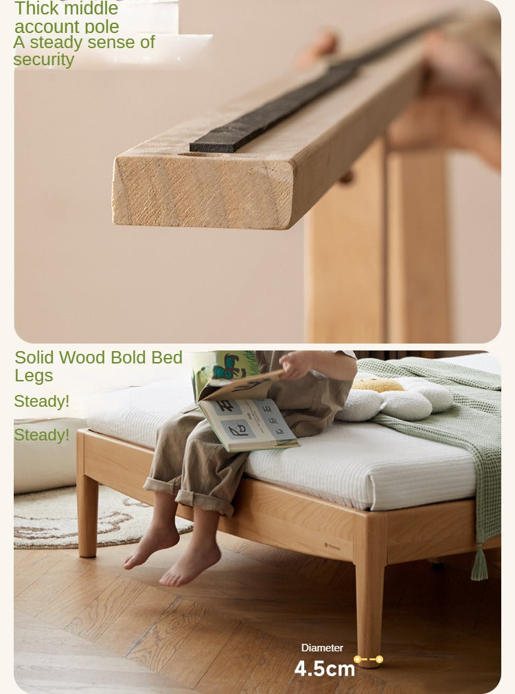 Beech Solid Wood Children's Single Bed.