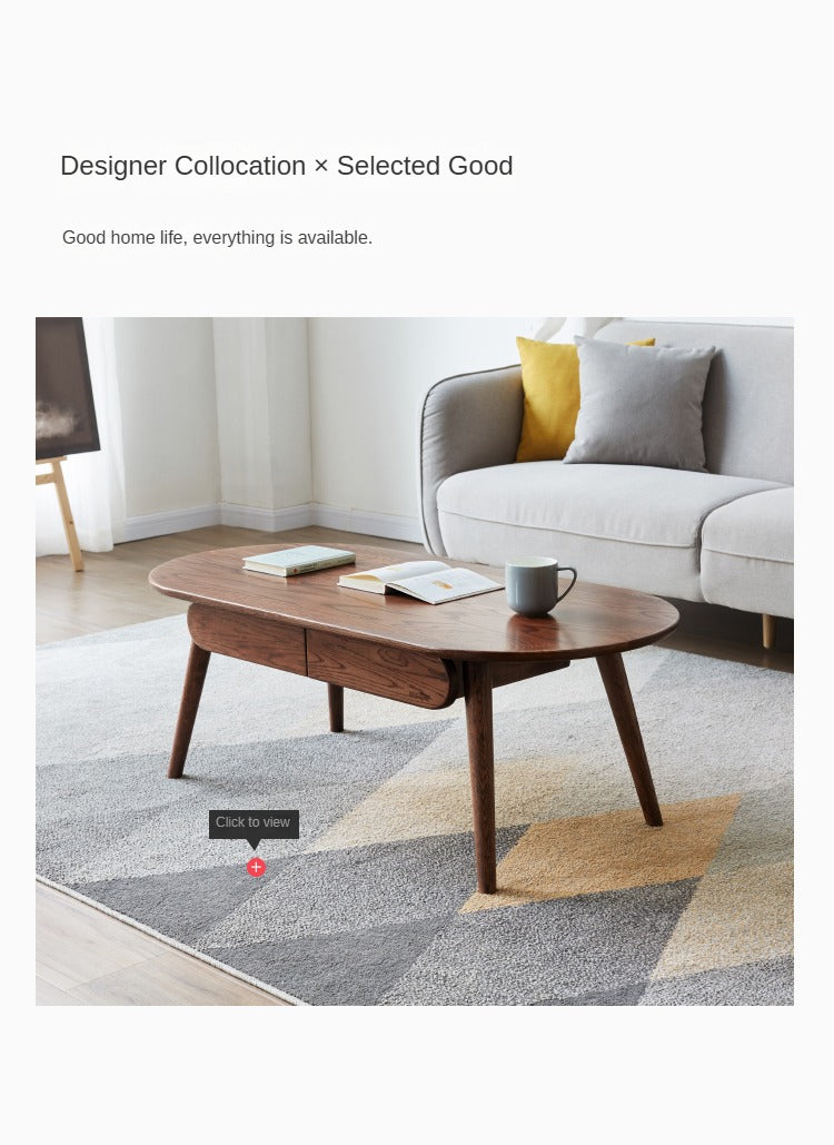 Oak, Rubber Solid Wood Coffee Table