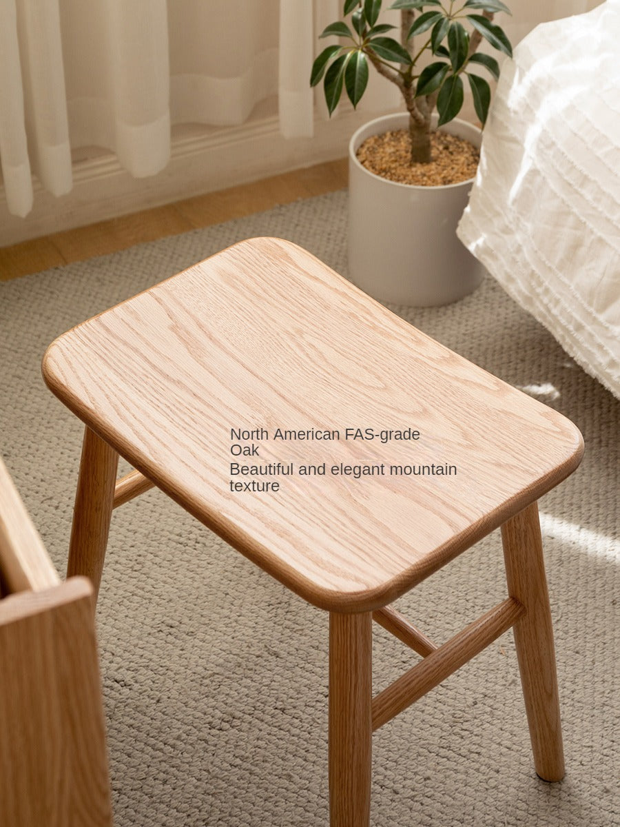Black Walnut, Ash, Oak, Sandalwood Solid Wood Makeup Stool