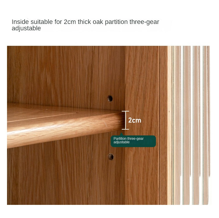 Oak Solid Wood, Solid RubberWood Nordic Modern Sideboard