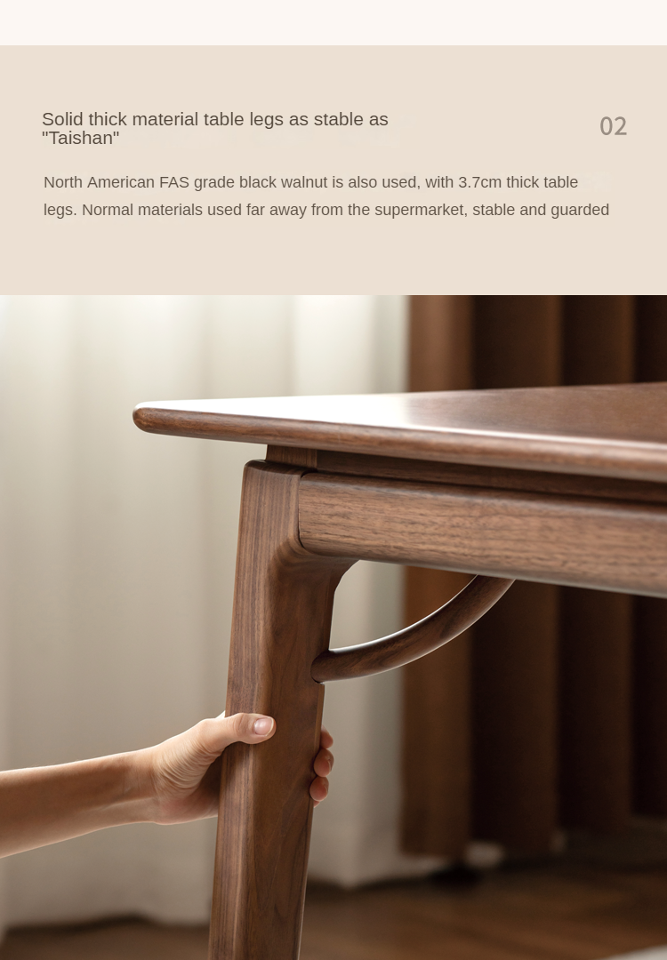 Black Walnut, Ash Solid Wood North American Dining Table