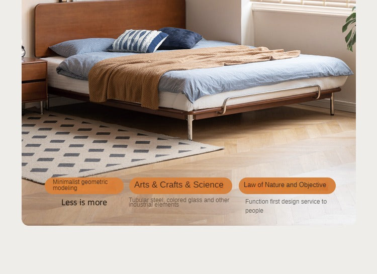 Poplar Solid Wood Bed Medieval Style Bed