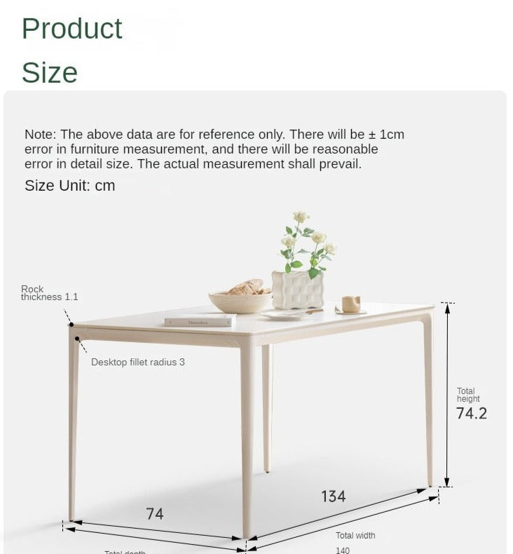 Rock Slab Dining Table Iron-cream