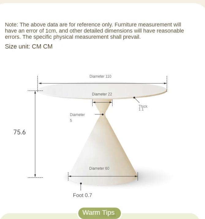 Rock Cream Style Round Table.