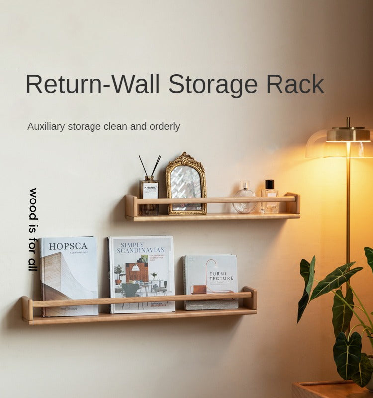 Black walnut, Cherry Solid Wood Wall Rack Hanging Storage Bookshelf