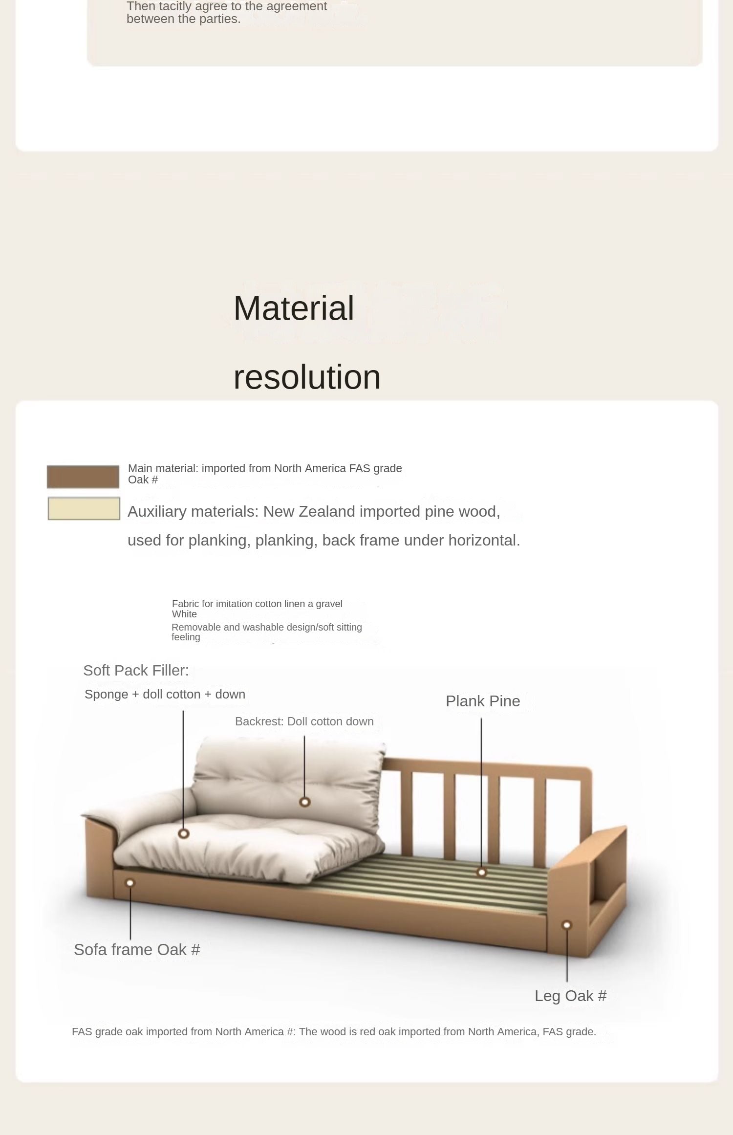 Oak Solid Wood Floor Storage Sofa Modern.