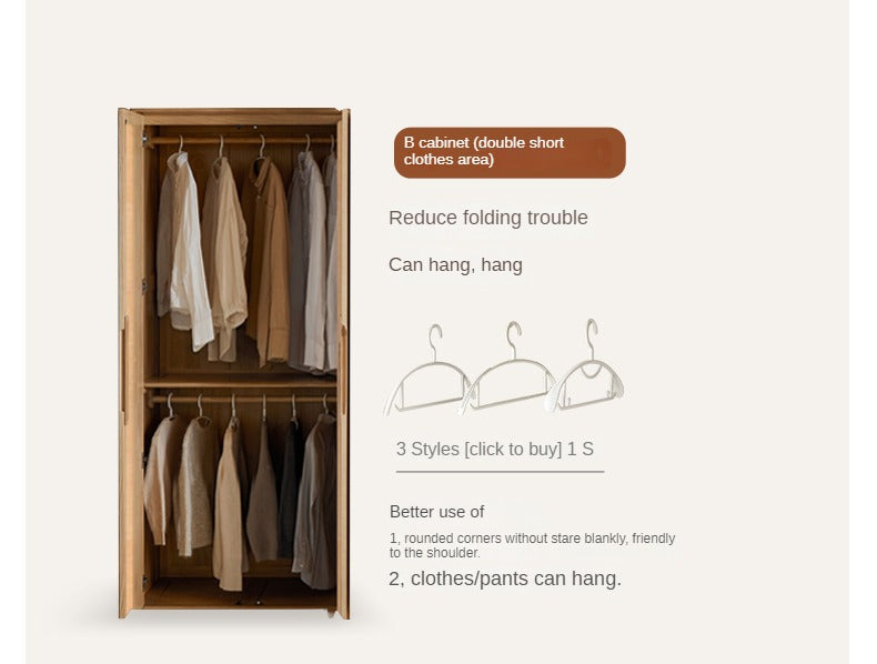 Ash Solid Wood Wardrobe Modern.