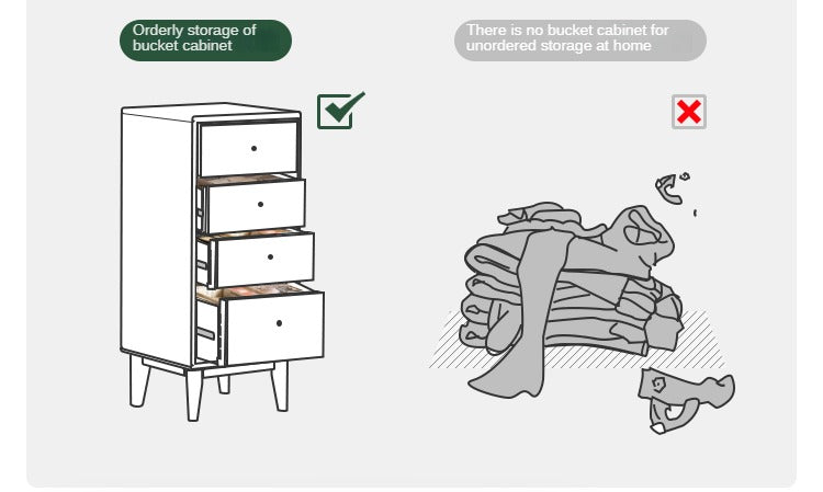 Oak, Beech Solid Wood Chest of Drawers, Multi-Functional Storage Cabinet Combination