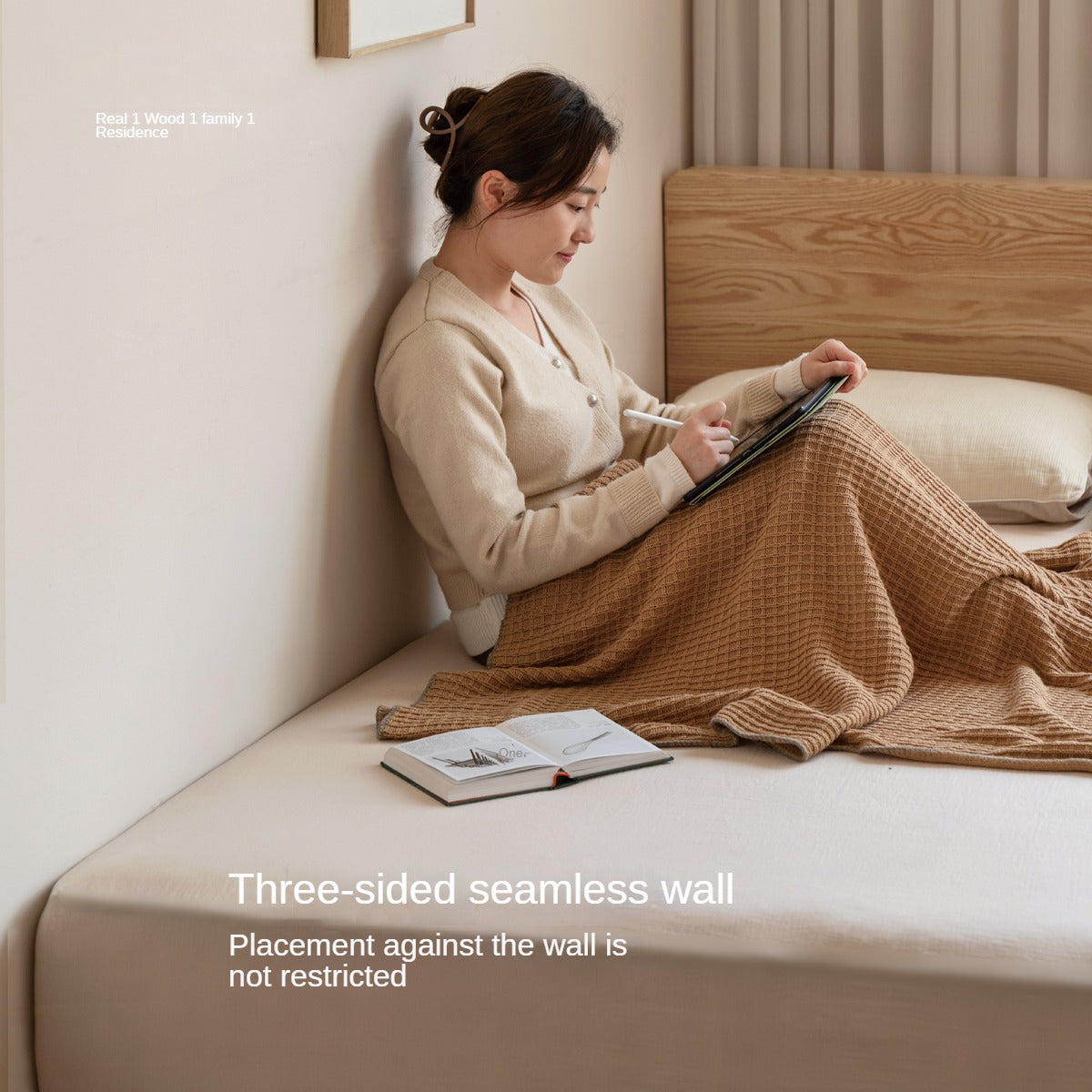 Oak, Rubber Wood Solid Wood Suspended Bed