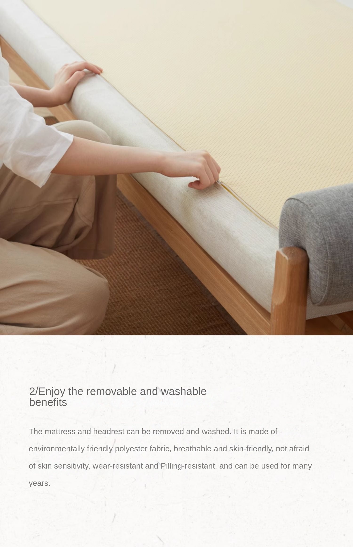 Ash Solid Wood Fabric Sofa.