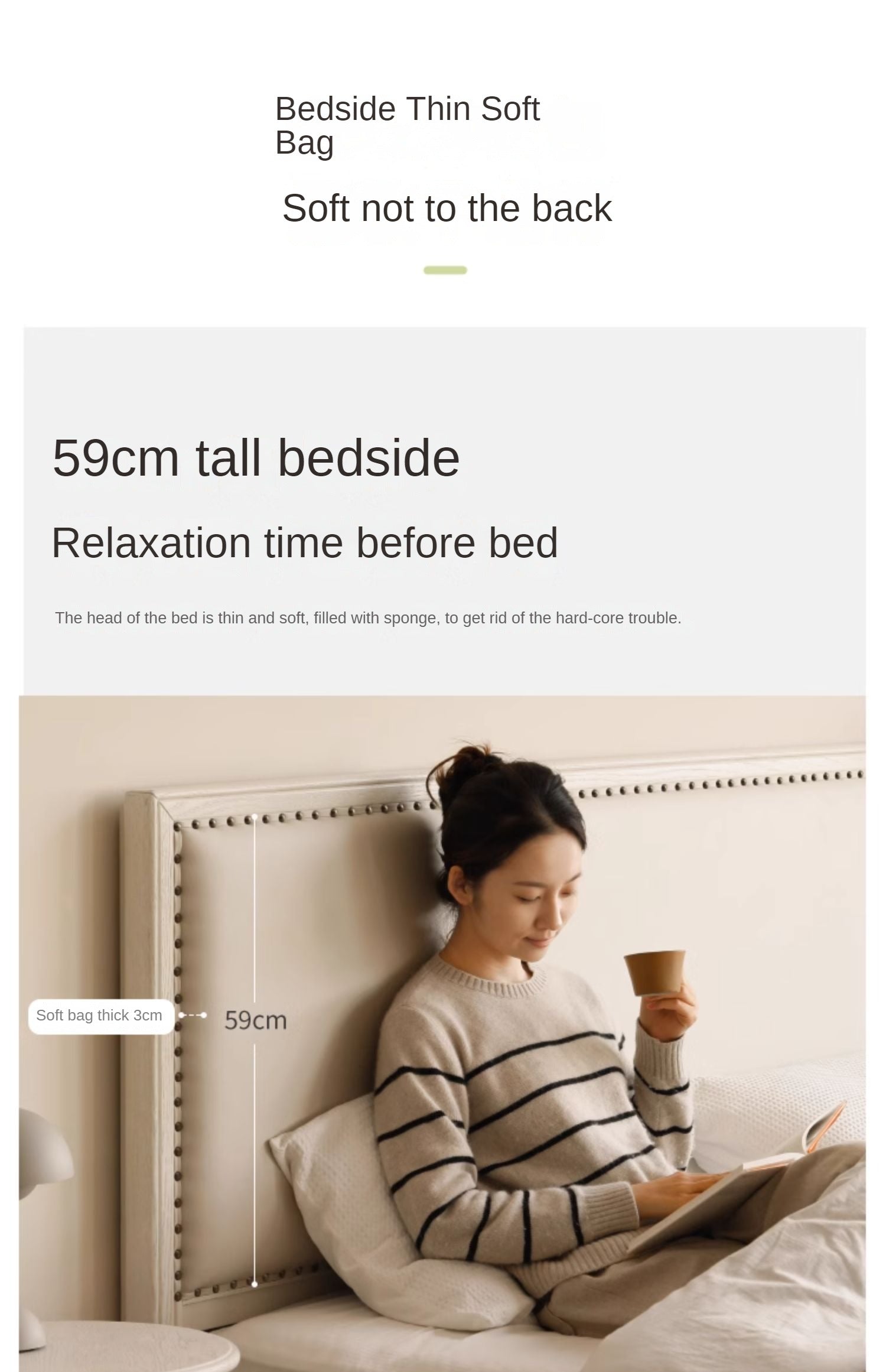 Oak Solid Wood Technology Fabric Soft Bed