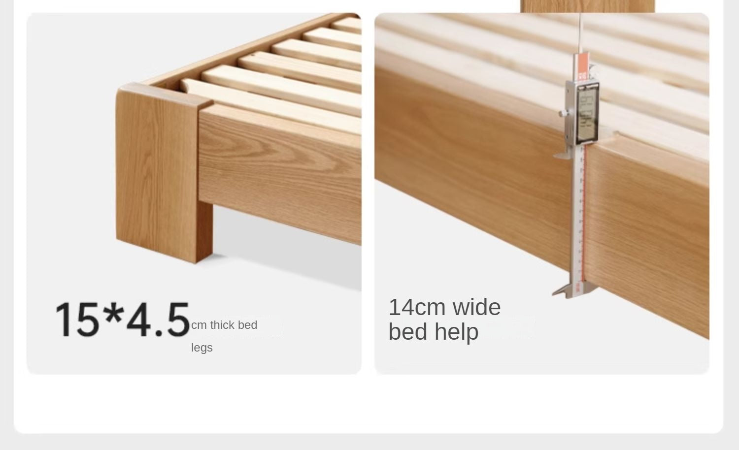 Oak, Rubberwood Solid Wood Bed - SPECIAL PRICE