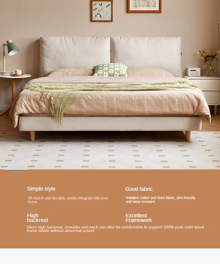 Imitation Cotton and Linen Fabric Bed