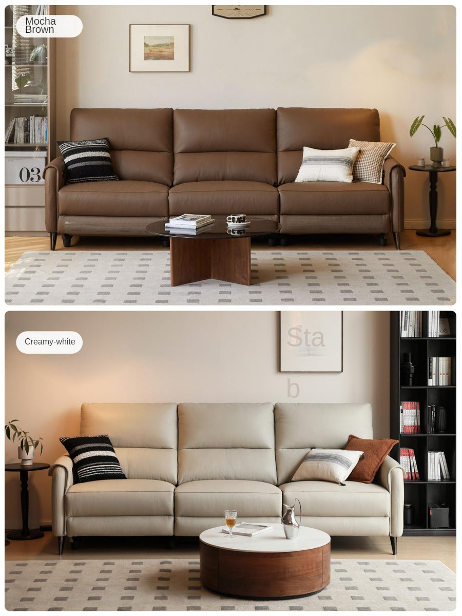 Genuine Leather Zero Wall Multifunctional Electric Sofa, Top Layer Cowhide Sofa.