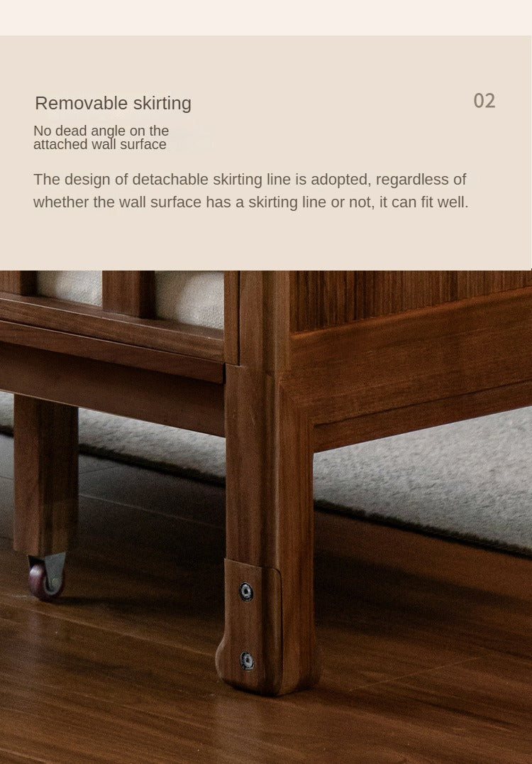 Black Walnut, Oak Solid Wood Foldable Sofa Bed.