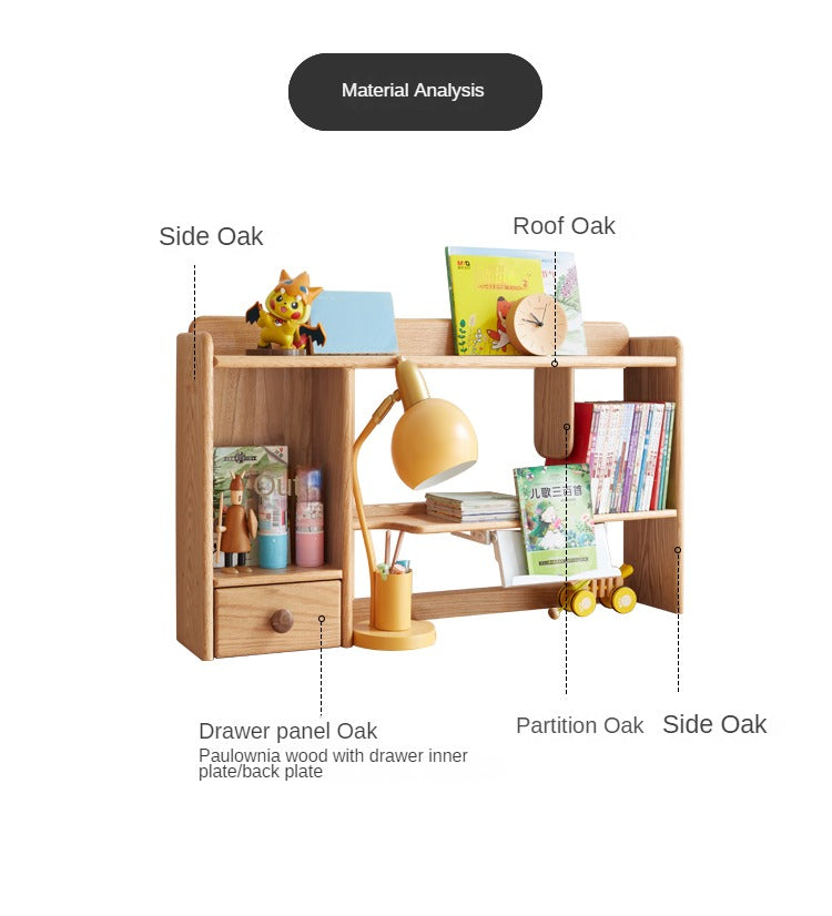 Oak, Beech Solid Wood Shelf Bookshelf