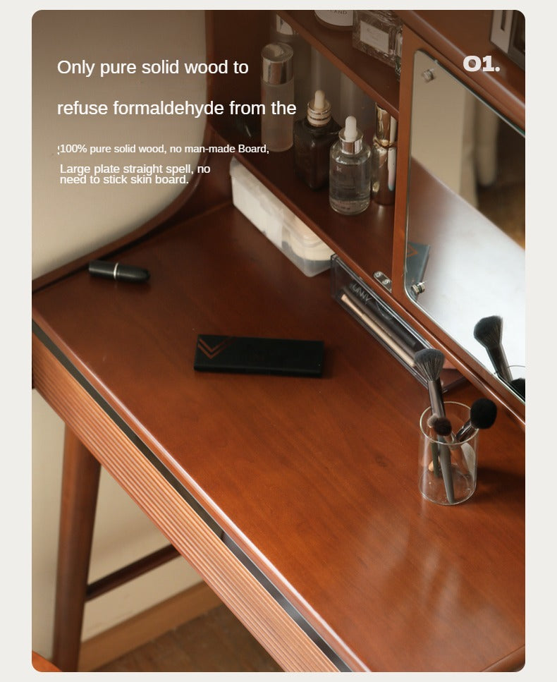Poplar Solid Wood Retro Makeup Table.