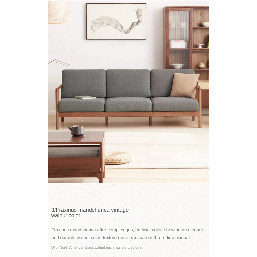 Ash Solid Wood Sofa Single Armchair-