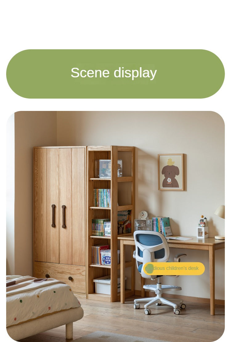 Oak Solid Wood Multi-functional Kids Wardrobe
