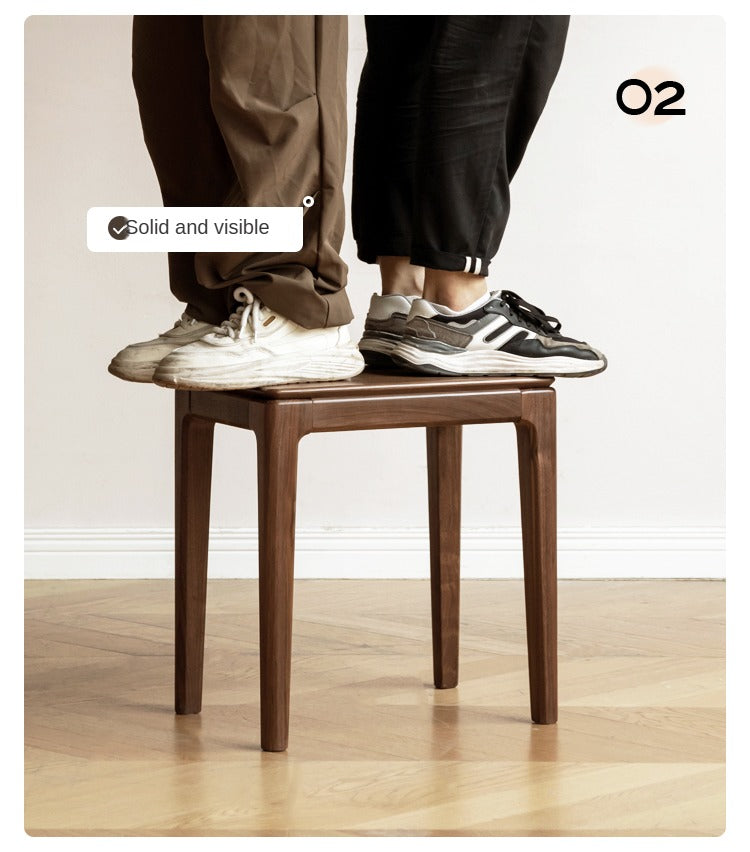 Black Walnut, Oak Solid Wood Makeup Stool