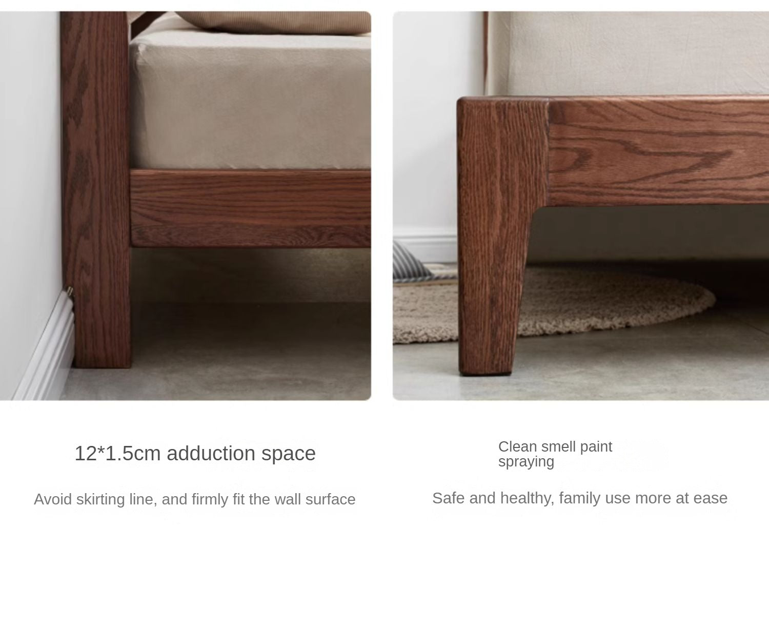 Oak solid wood bed modern simple Nordic bed