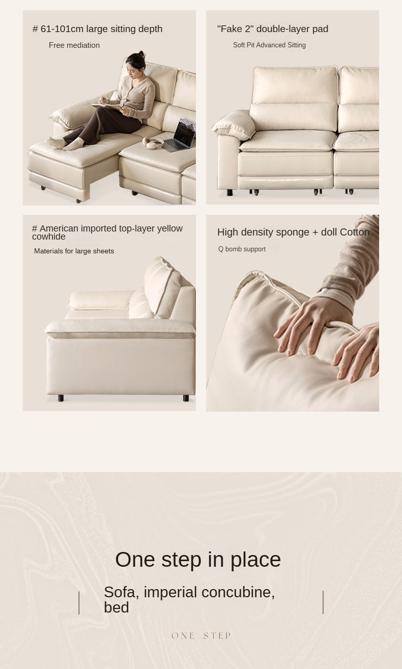 Ecological Cloud Leather Electric High Back Sofa Bed.