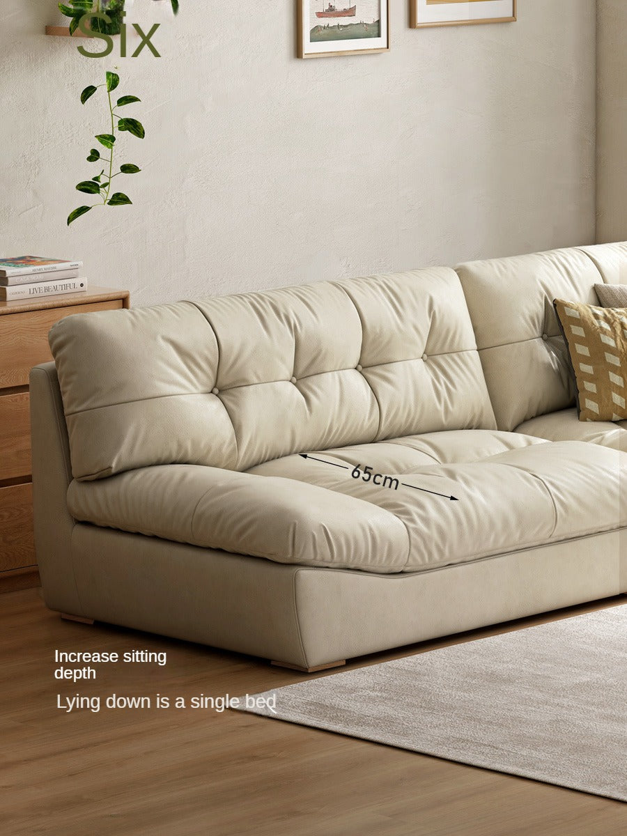 First Layer Cowhide Italian Style Sofa.